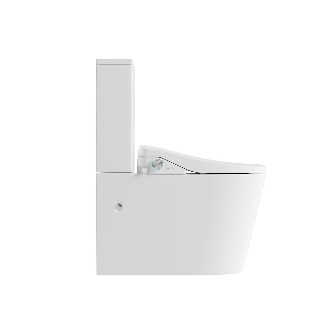 Lafeme Catania Standard Bidet Seat with Luna Rimless Toilet - Gloss White