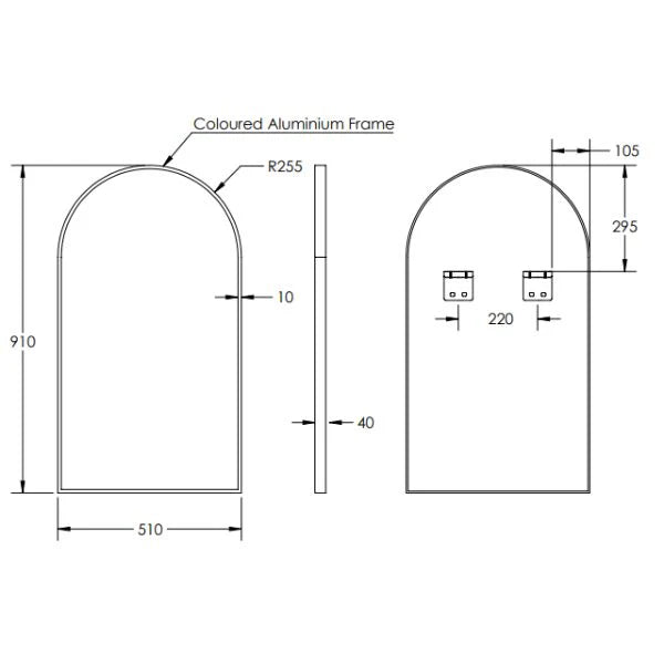 Remer Modern Arch Mirror 500mm
