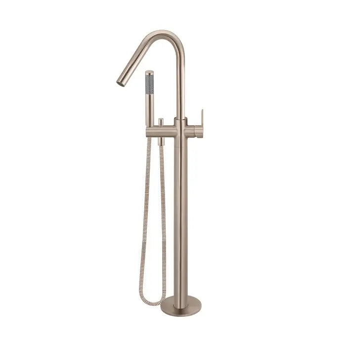 Meir Round Freestanding Bath Spout Plus Hand Shower - Champagne Rose Gold