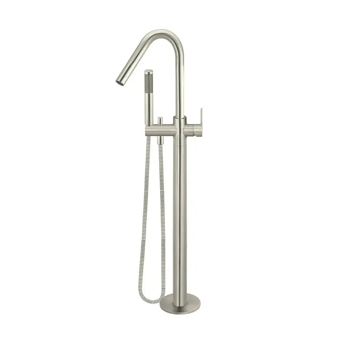 Meir Round Freestanding Bath Spout Plus Hand Shower - Brushed Nickel