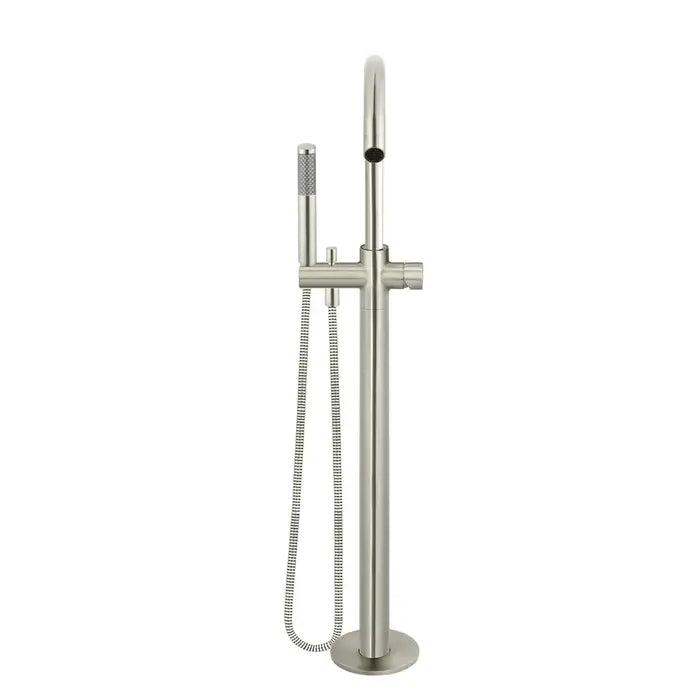 Meir Round Freestanding Bath Spout Plus Hand Shower - Brushed Nickel