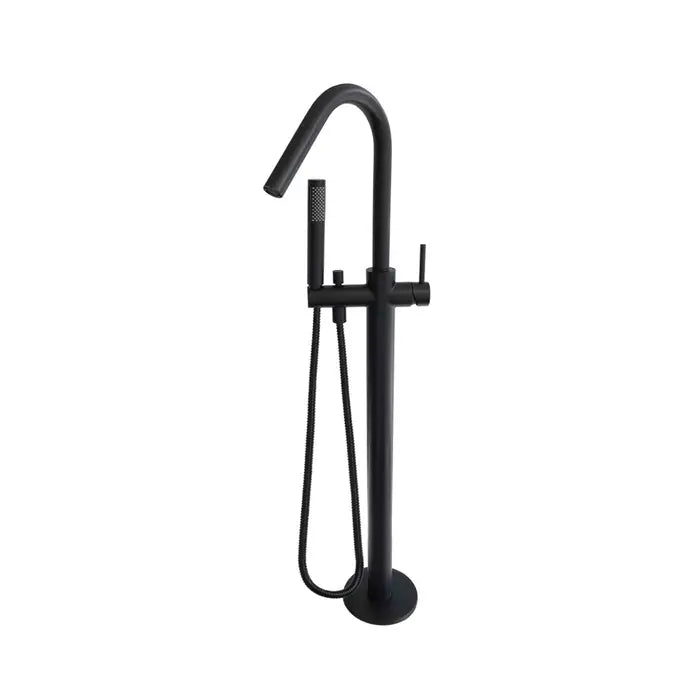Meir Round Freestanding Bath Spout Plus Hand Shower - Matte Black