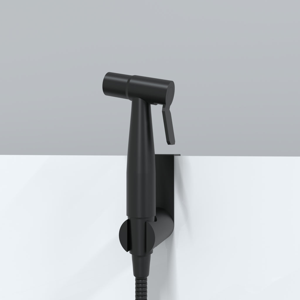 Premium Luxury Toilet Trigger Bidet Spray Kit with 1.2m Anti Burst Hose - Matte Black