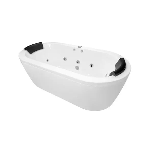 Decina Mintori Freestanding Contour Spa Bath 14 Jets 1790mm - Gloss White