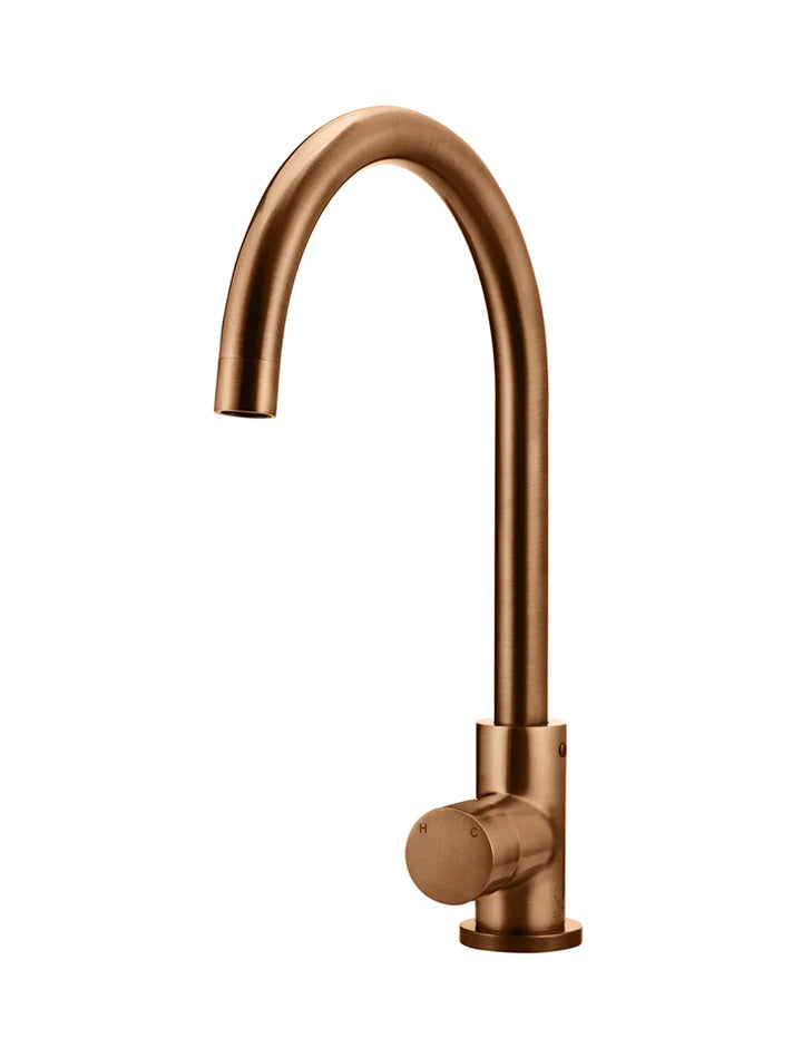 Meir Round Kitchen Mixer Tap - Lustre Bronze