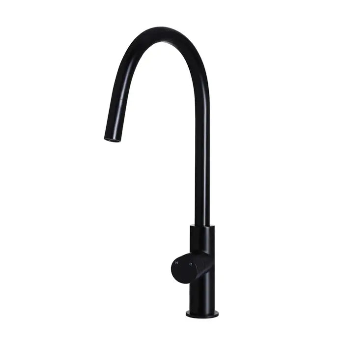 Meir Round Piccola Pull Out Kitchen Mixer Tap - Matte Black
