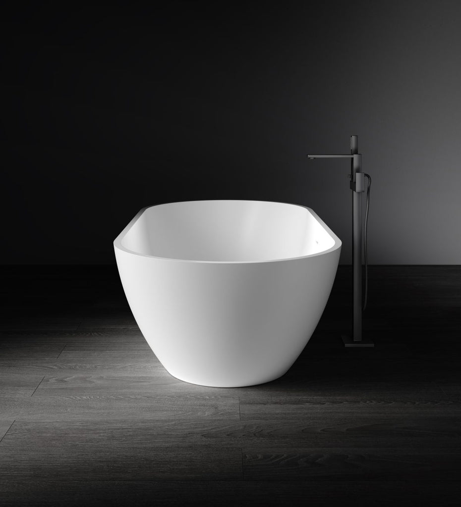 Kaskade Aveo MKII Freestanding Stone Bath With Overflow - Matte White