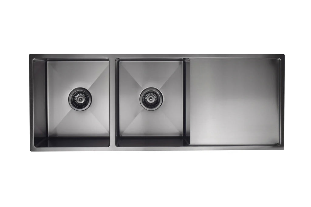 Meir Kitchen Sink Double Bowl 1160 x 440 - Gunmetal Black