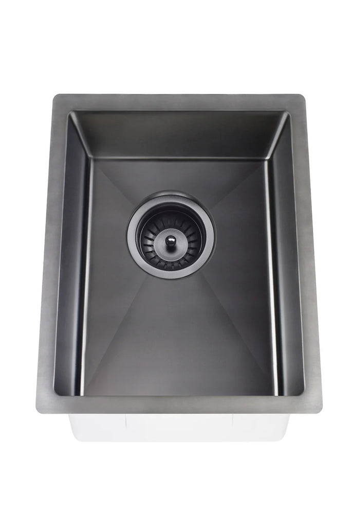 Meir Kitchen Single Bowl Sink 380 x 440 - Gunmetal Black