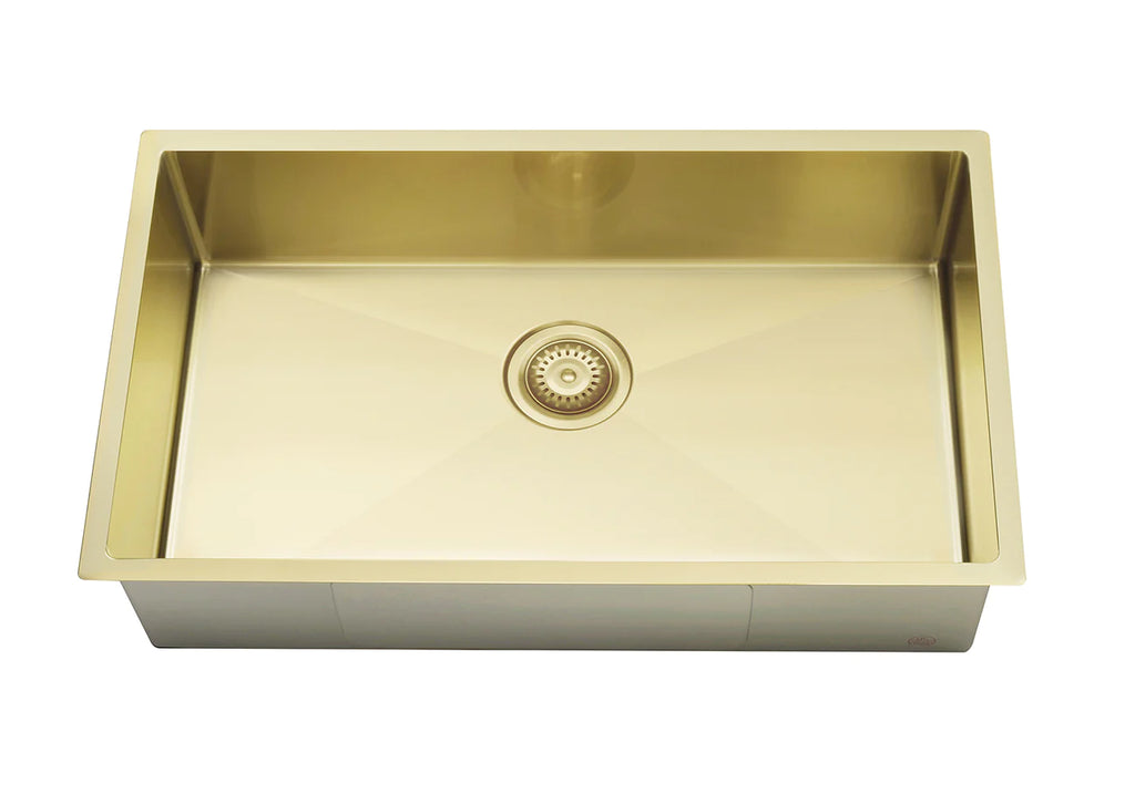 Meir Kitchen Single Bowl 760 x 450 - Brushed Bronze Gold