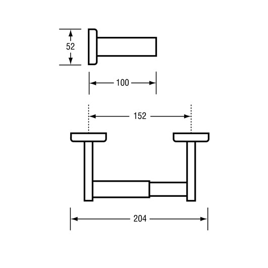 Metlam Single Toilet Roll Holder - Designer Black