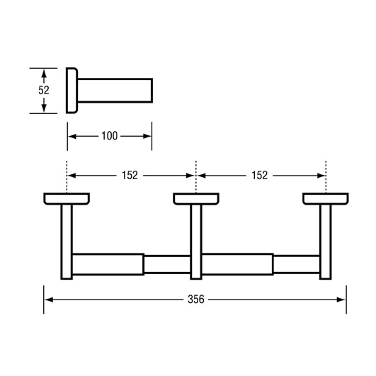 Metlam Single Toilet Roll Holder - Designer Black