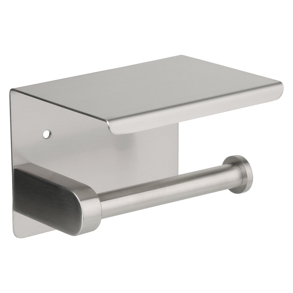 Metlam Toilet Roll Holder with Shelf Top - Satin Stainless Steel