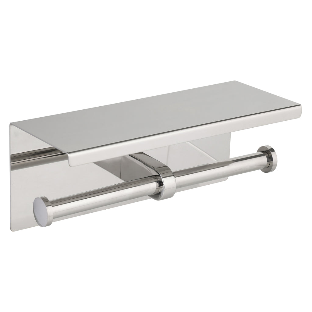 Metlam Toilet Roll Holder with Shelf Top - Satin Stainless Steel