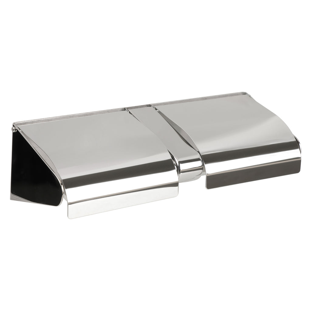 Metlam Lockable and Hooded Double Toilet Roll Holder - Polished Stainless Steel