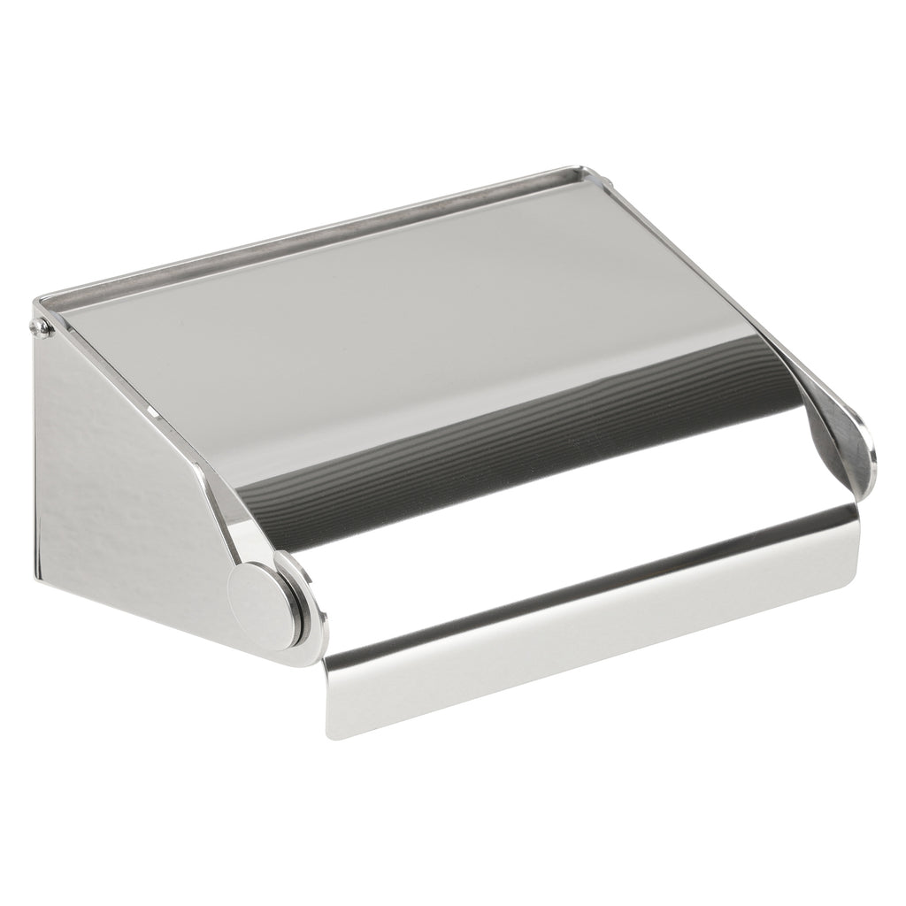 Metlam Hooded Single Toilet Roll Holder - Polished Stainless Steel