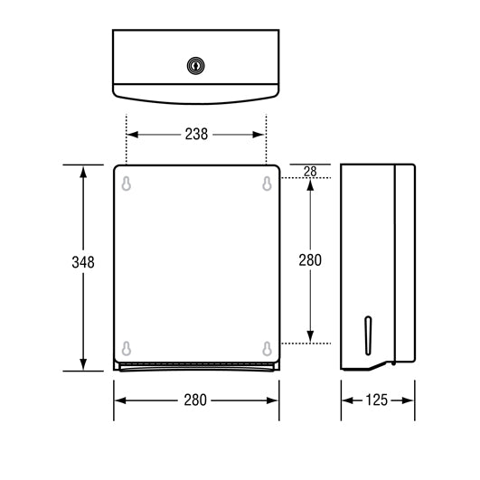 Metlam Ellipse Paper Towel Dispenser - Satin Stainless Steel