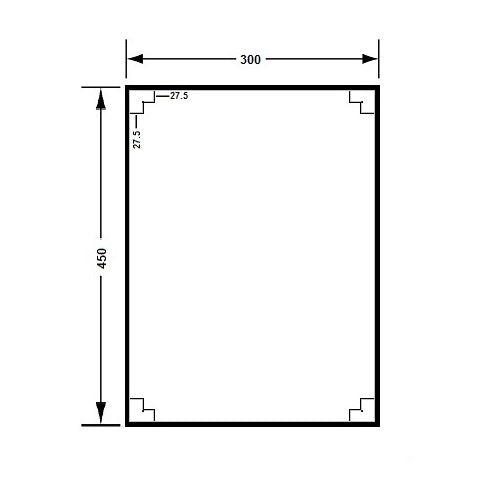 Metlam 300mmW x 450mmH Mirror - Polished Stainless Steel