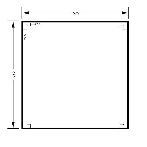 Metlam 575mmW x 575mmH Mirror - Polished Stainless Steel