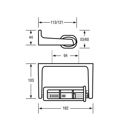 Metlam Toilet Roll Holder with Restricted Feed - Grey