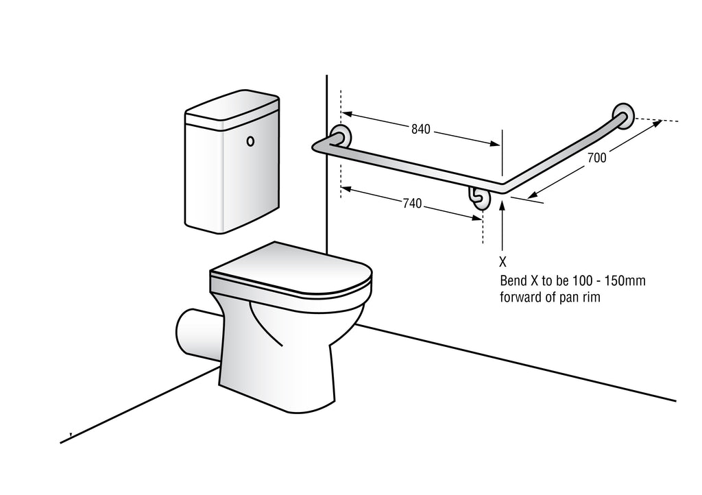 Metlam 30° Flush Mount 840x700mm Side Wall - Antimicrobial