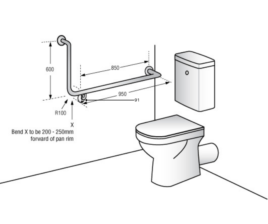 Metlam 90° Flush Mount Side Wall 950x600mm - Satin Stainless Steel ...