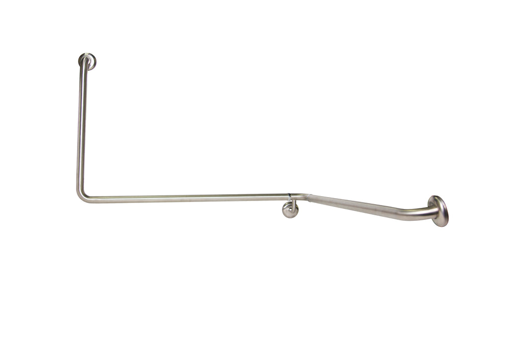 Metlam 90° Flush Mount Wrap Around Grab Rail Modular - Satin Stainless Steel