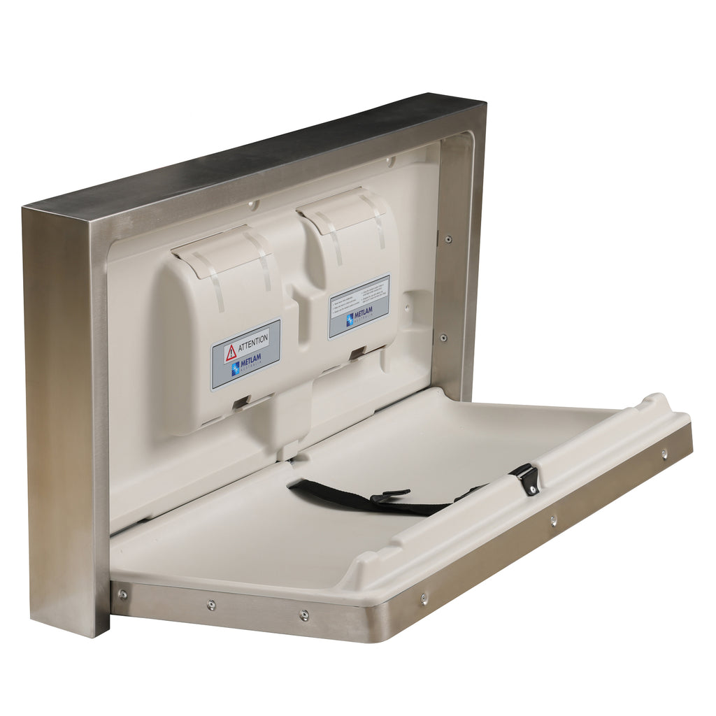 Metlam Surface Mounted Horizontal Baby Change Station - Stainless Steel