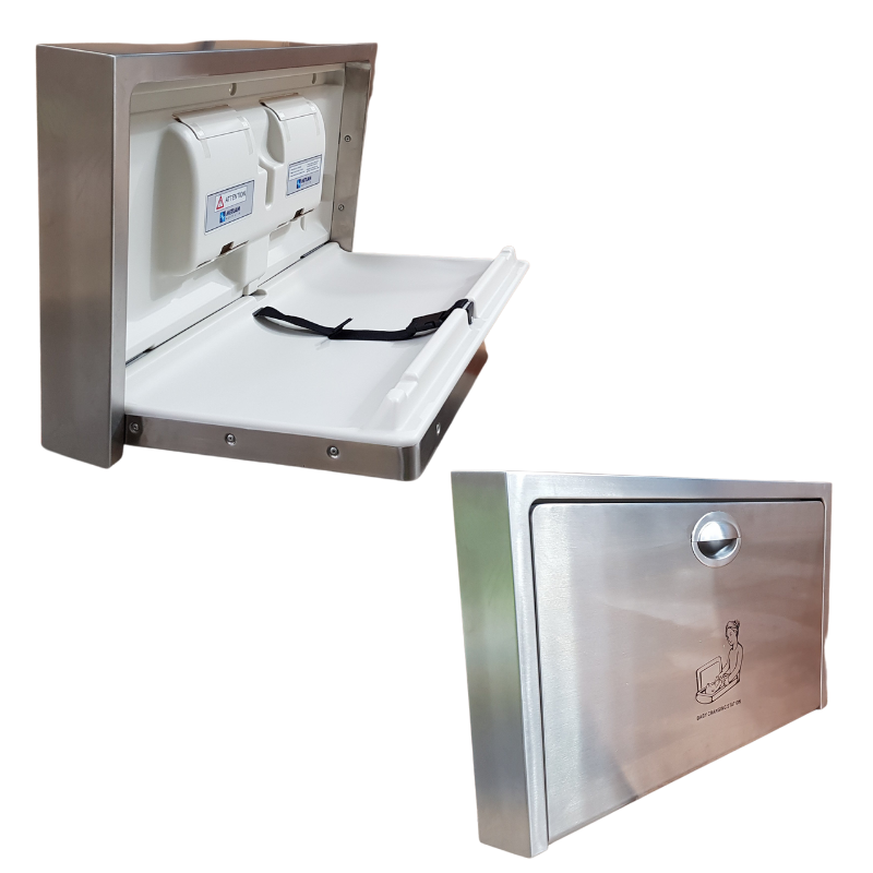 Metlam Surface Mounted Horizontal Baby Change Station - Stainless Steel