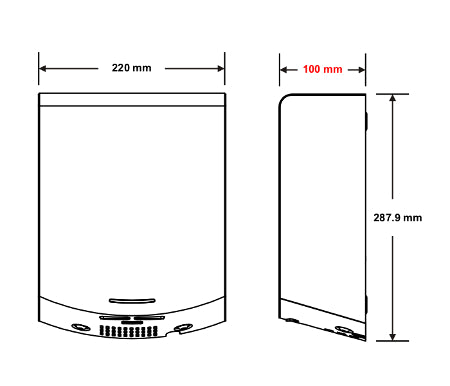 Metlam Eclipse Slimline Automatic Operation Hand Dryer - White