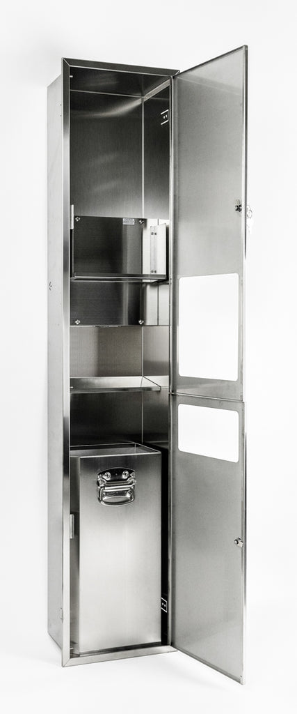 Metlam Accessible Paper Towel Dispenser, Hand Dryer & Waste Receptacle - Recessed - Satin Stainless Steel