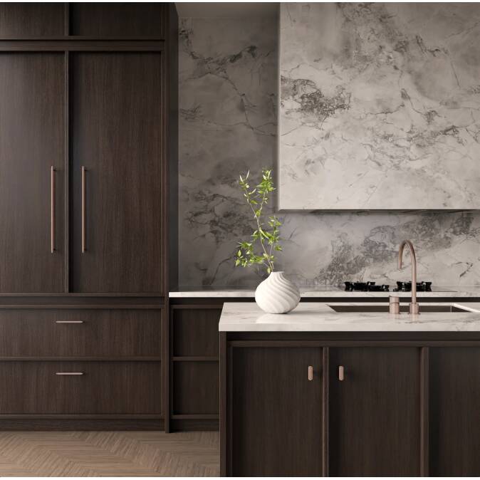 Meir Öppen T-Pull Cabinet Handle (Brushed) - Lustre Bronze