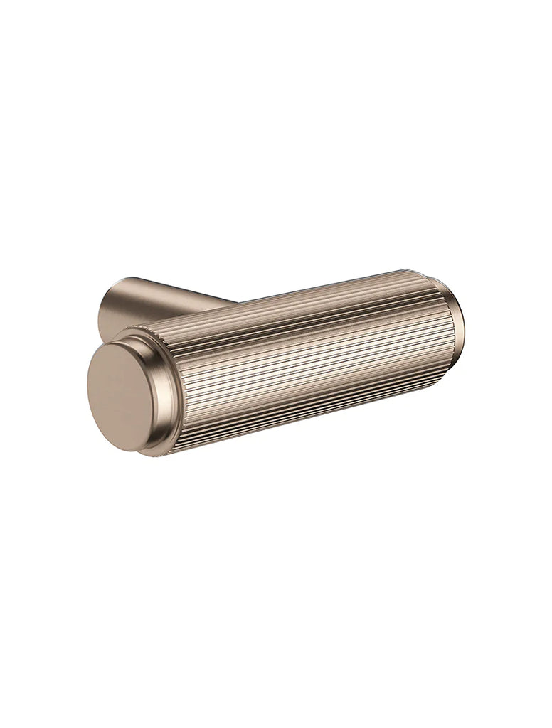 Meir Öppen T-Pull Cabinet Handle (Linear Knurled) - Champagne