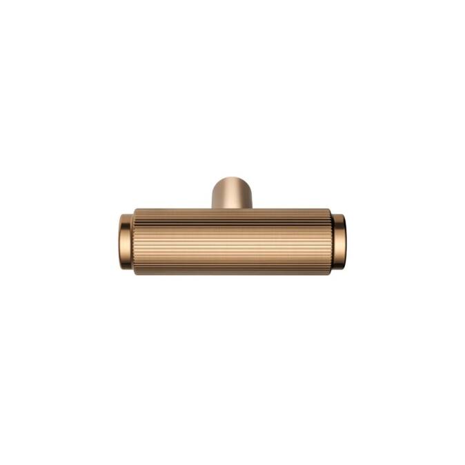 Meir Öppen T-Pull Cabinet Handle (Linear Knurled) - Lustre Bronze