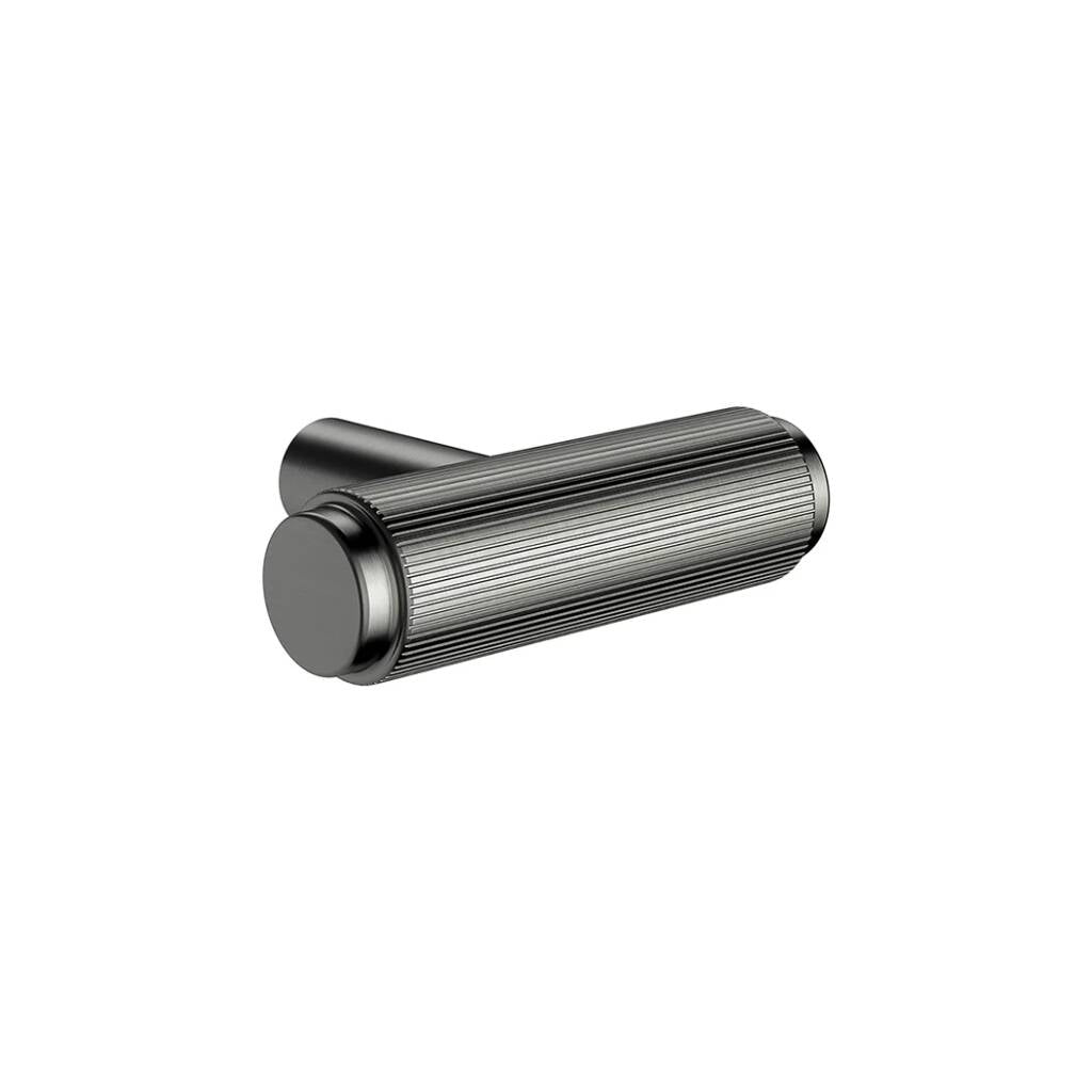 Meir Öppen T-Pull Cabinet Handle (Linear Knurled) - Shadow Gunmetal