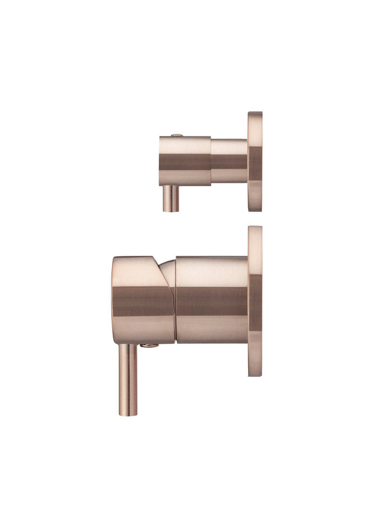 Meir Round Wall Mixer Diverter Finish Only - Champagne Rose Gold