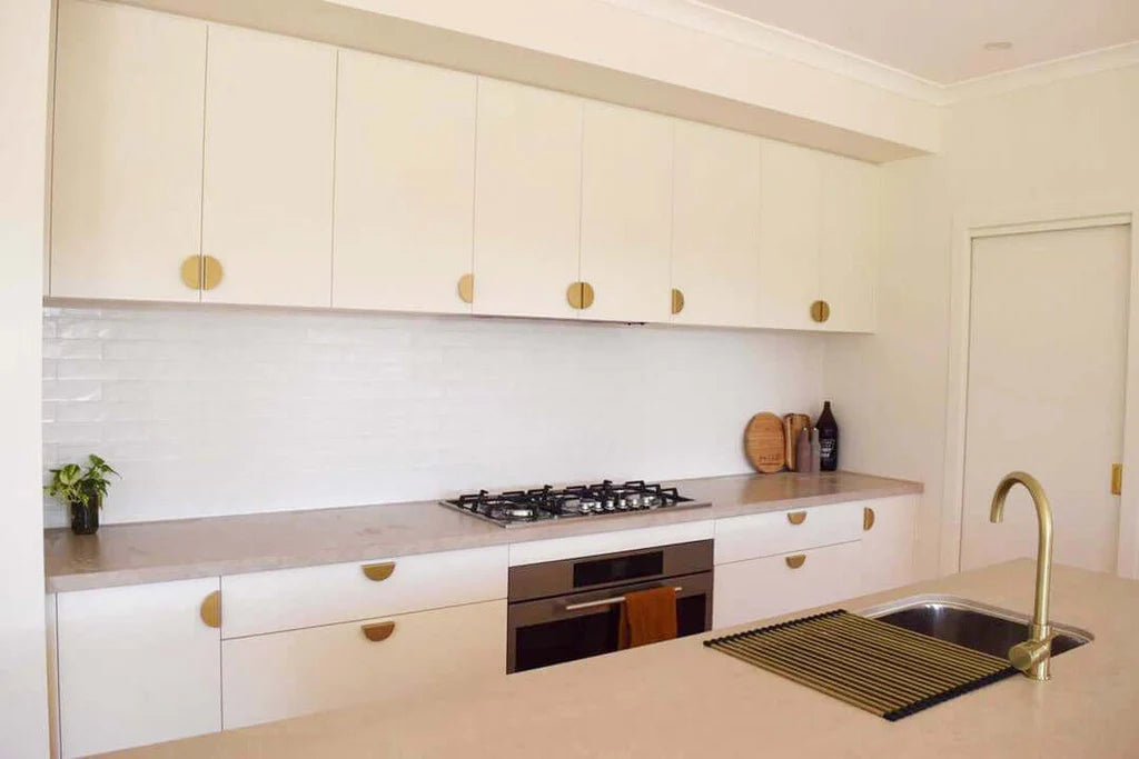 Manovella Half Moon Cabinet Pull - Iris - Brushed Brass