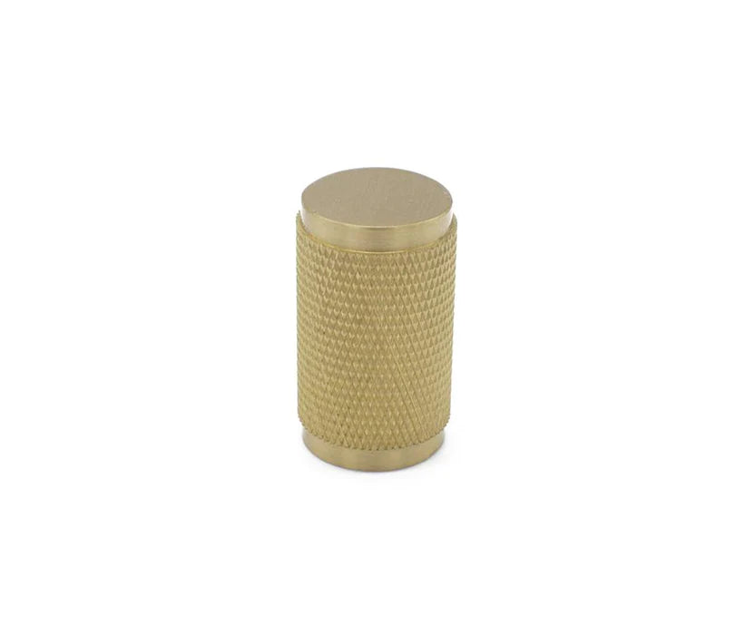 Manovella Brushed Brass Knurled Cabinet Knob - Helena
