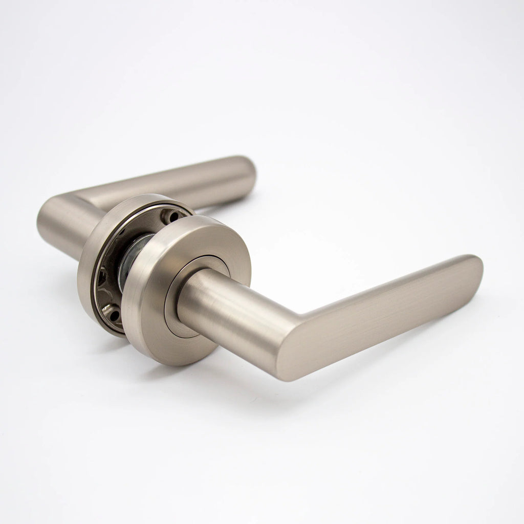 Manovella Brushed Nickel Passage Door Handle - Fairhaven