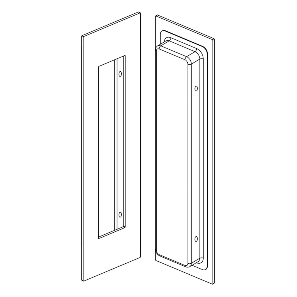 Manovella Sliding Door Flush Pull 250mm x 80mm - Matte Black
