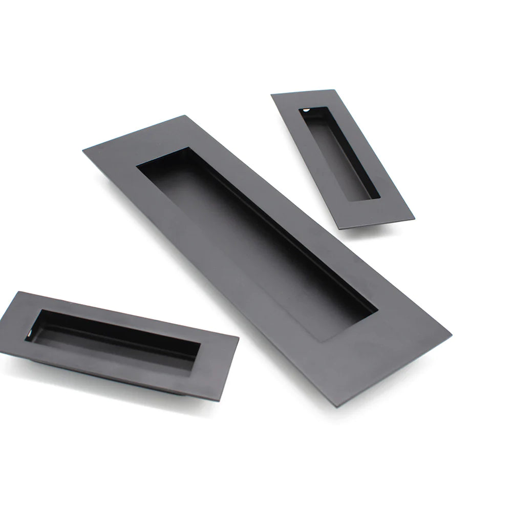 Manovella Sliding Door Flush Pull 250mm x 80mm - Matte Black
