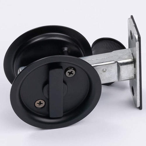 Manovella Round Sliding Cavity Privacy Lock - Matte Black