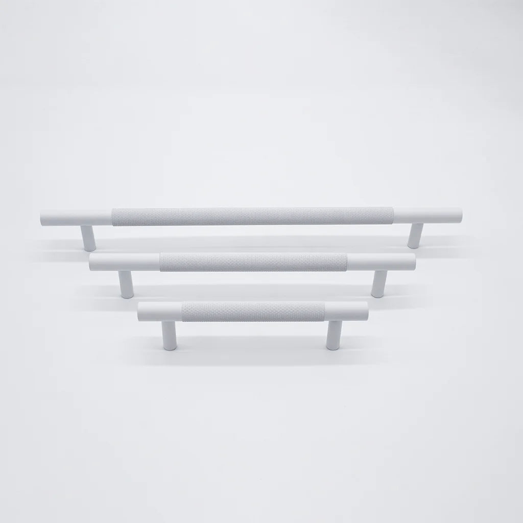 Manovella White Knurled Drawer Pull - Charmian