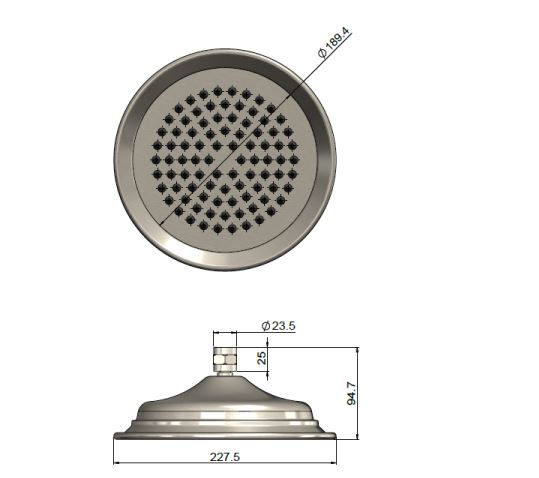 Meir Harrington Shower Head - Brushed Nickel