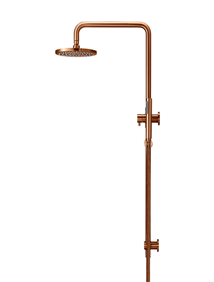 Meir Round Combination Shower Rail and Hand Shower - Lustre Bronze