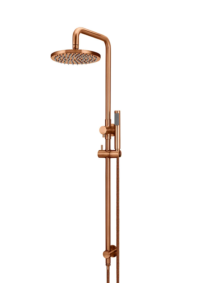 Meir Round Combination Shower Rail and Hand Shower - Lustre Bronze