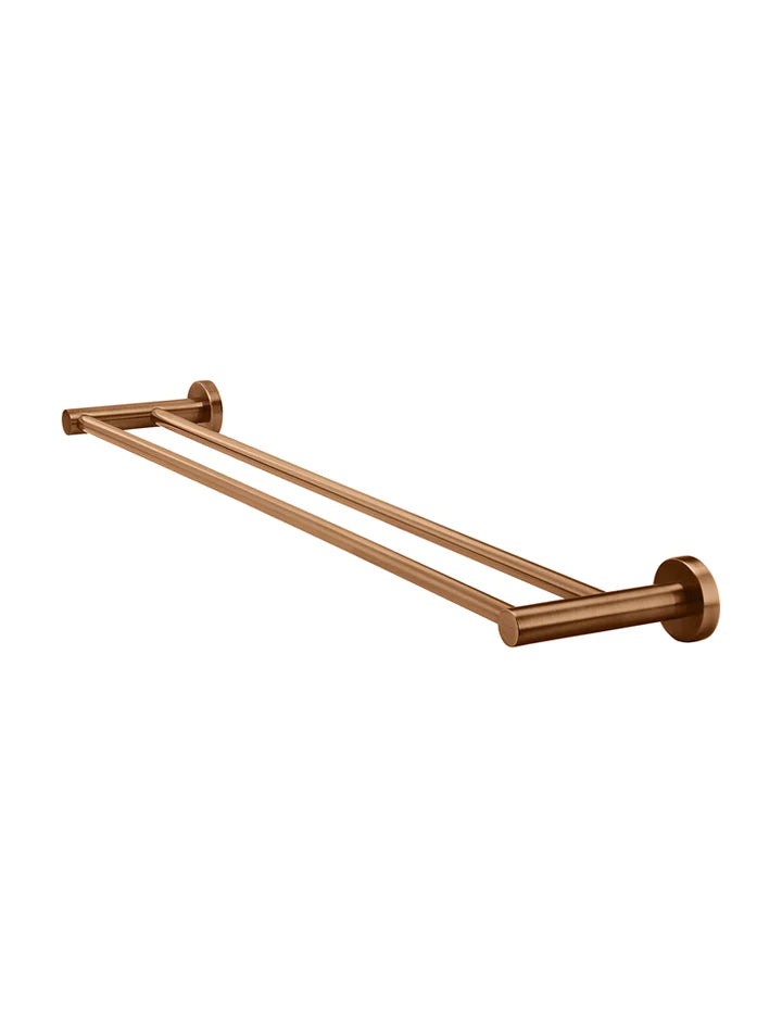 Meir Round Double Towel Rail - Lustre Bronze