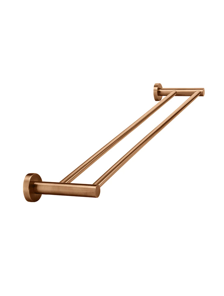 Meir Round Double Towel Rail - Lustre Bronze