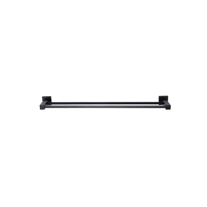 Meir Round Double Towel Rail - Matte Black