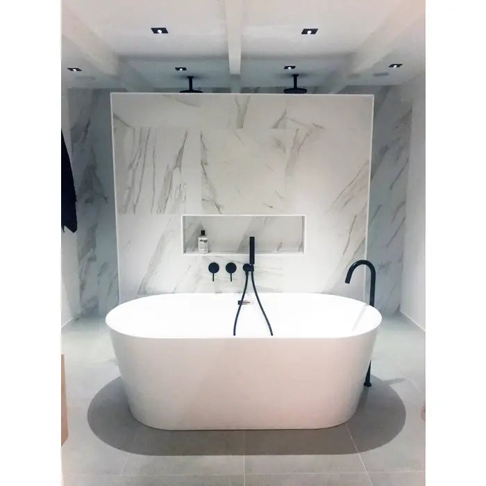 Meir Round Freestanding Bath Spout - Matte Black